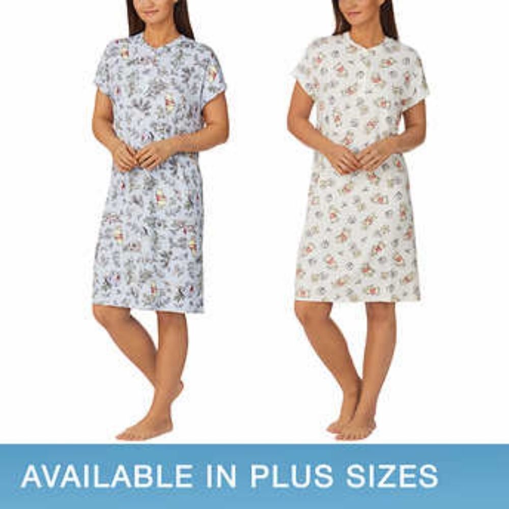 Disney Ladies 2-pack Sleep Dress Winnie The Pooh - Picture 1 of 6